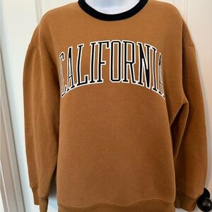 Hollister Brown Crewneck Sweater California Text